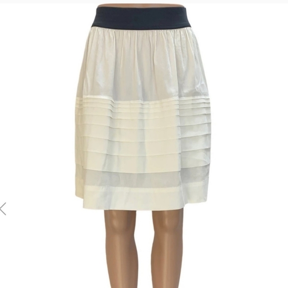 Theory Zelia Linen Blend Tiered Skirt Summer Office Lightweight Luxury Classic - Picture 13 of 16